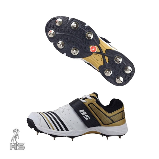 HS-45 Spikes Cricket Shoes (Golden 